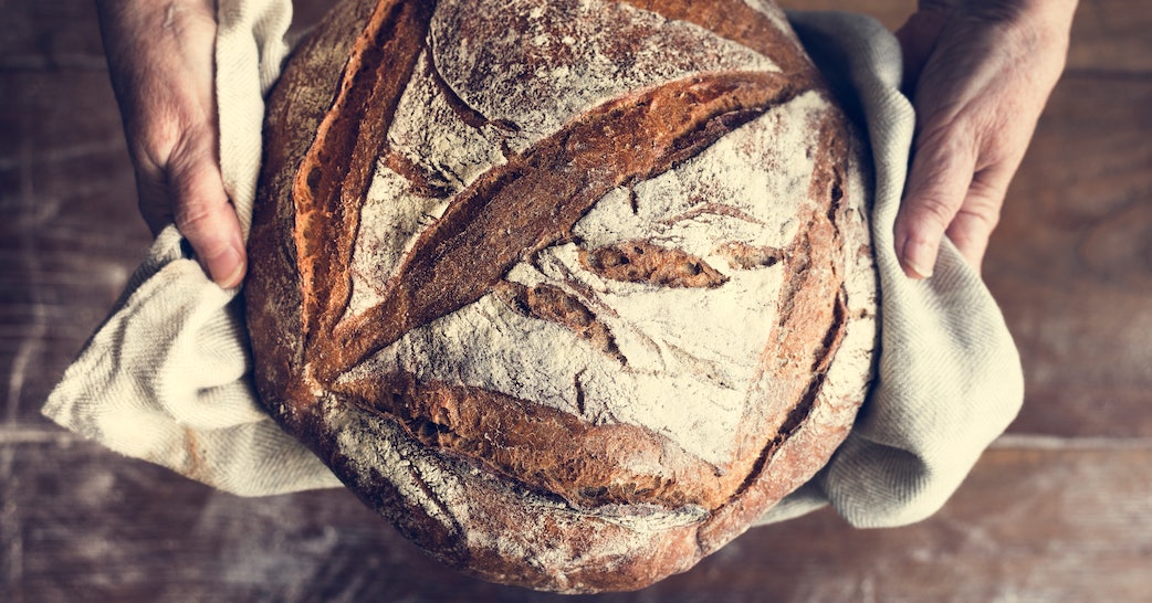 Brotlaib im Bio-Supermarkt