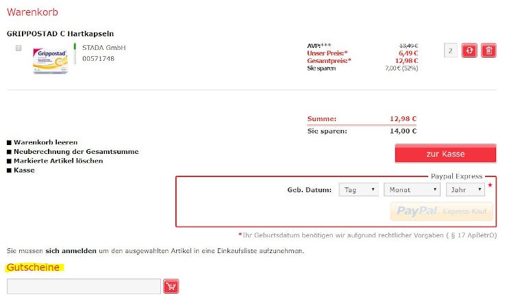 apotal Rabattcode eingeben und sparen