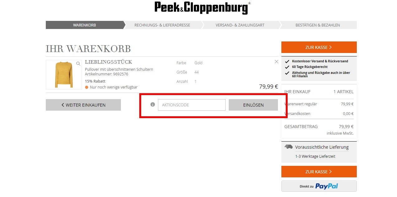 Peek Und Cloppenburg Umtausch Geld Zurück ≫ Peek & Cloppenburg* Gutschein • 10% Rabatt • Dezember 2020