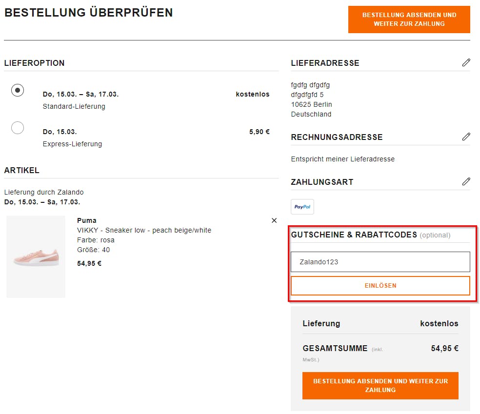 Zalando gutscheincode