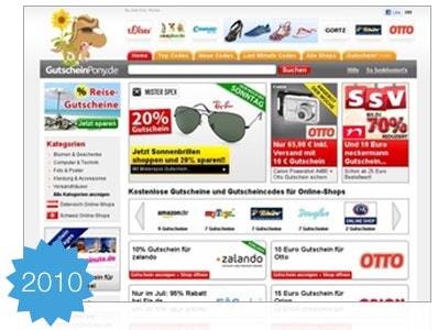 Gutscheinpony Screenshot from 2010 part 2