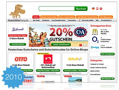 Gutscheinpony Screenshot from 2010 part 1