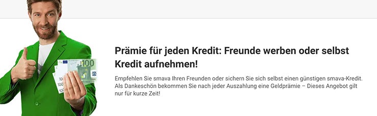 smava Gutschein für Kreditvergleich