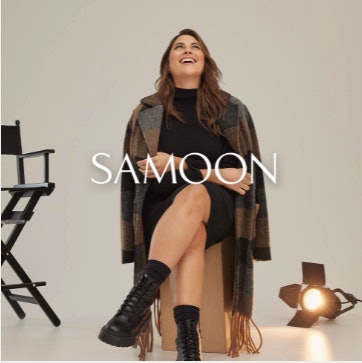 Kurvige Frau in Mode von Samoon