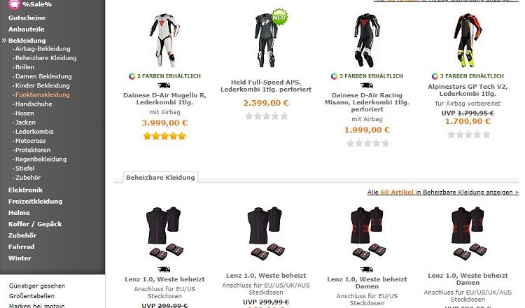 Sortiment Motoin