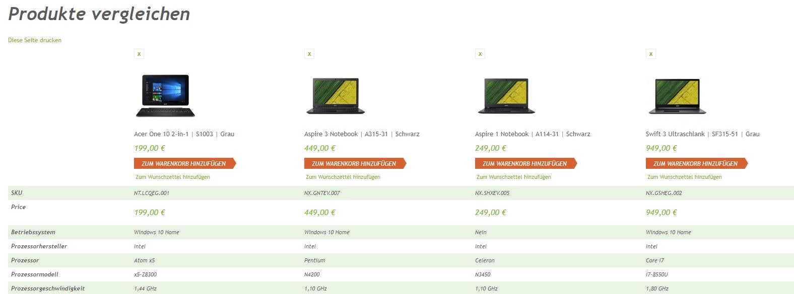 Deinen Acer Gutschein löst du erst ein, wenn du deine Produkte miteinander verglichen und in den Warenkorb gelegt hast