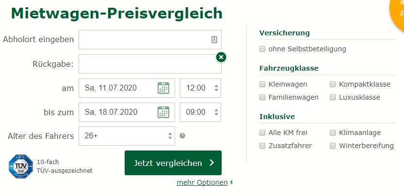 Billiger Mietwagen Gutschein Top Rabattcodes Februar 2020