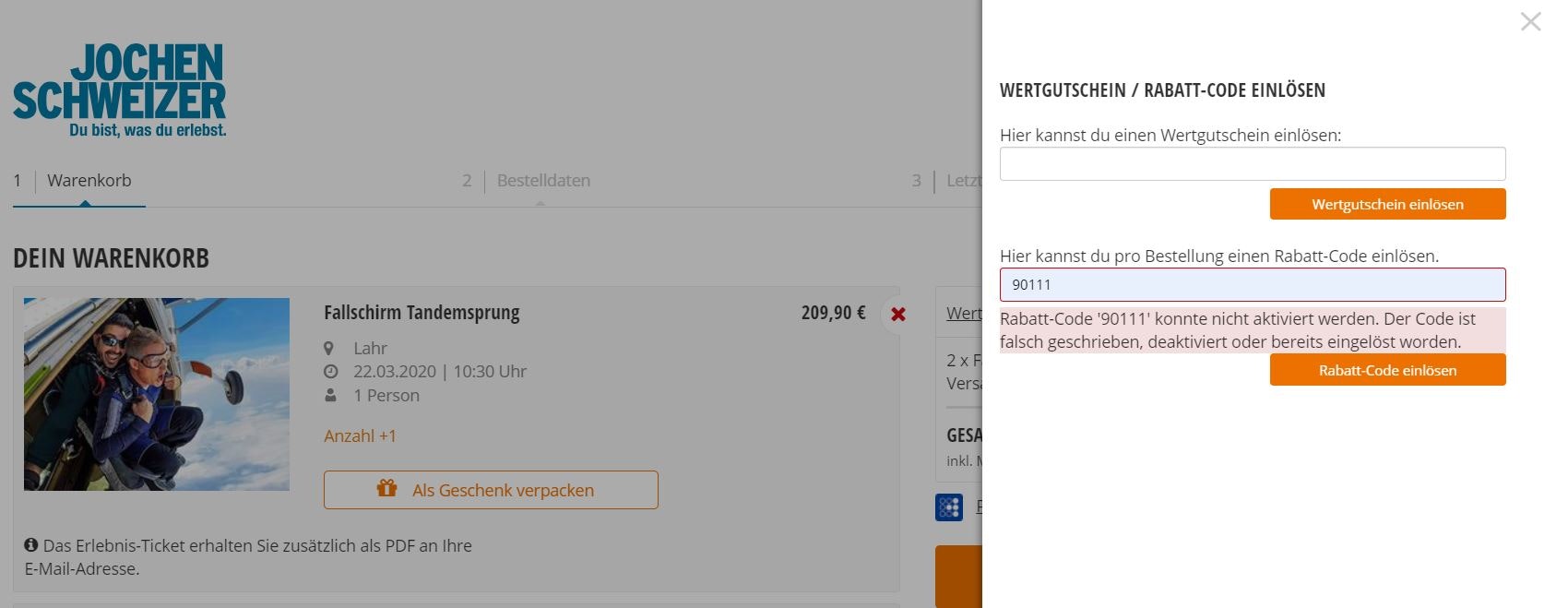 Jochen Schweizer Gutschein 10 Rabatt Auf Erlebnisse
