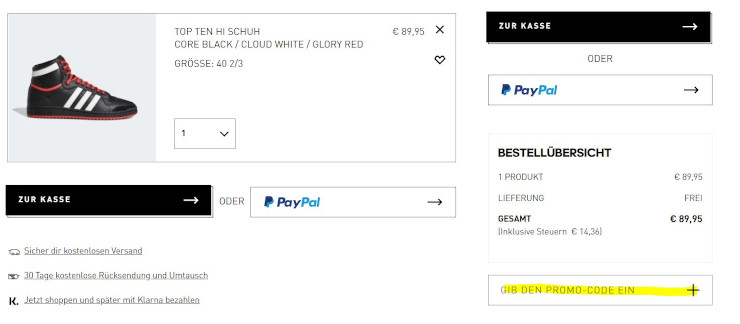 adidas gutschein