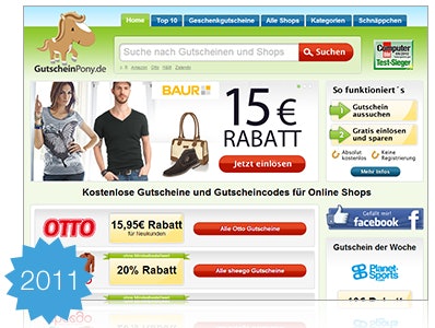 Gutscheinpony Screenshot from 2011