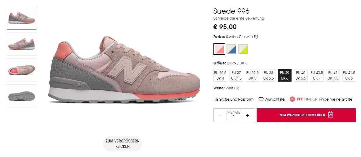 Deinen New Balance Gutschein löst du ein, wenn du einen Sneaker in den Warenkorb gepackt hast