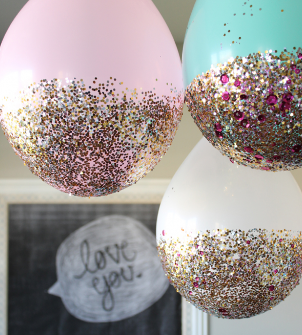 Ballons mit Glitzer