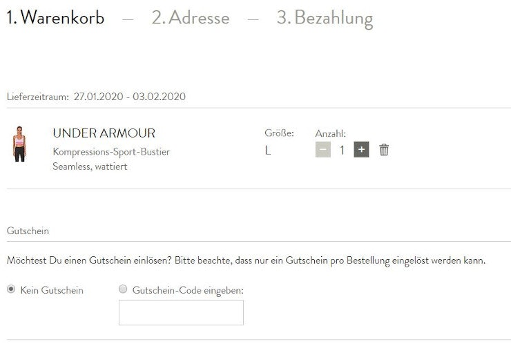 Gutscheinfeld bei brands4friends